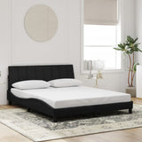 Cadre de lit sans matelas noir 160x200 cm velours