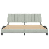 Cadre de lit sans matelas gris clair 180x200 cm velours