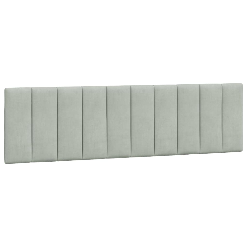 Cadre de lit sans matelas gris clair 180x200 cm velours