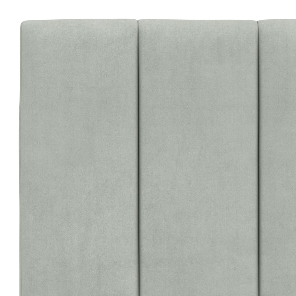 Cadre de lit sans matelas gris clair 180x200 cm velours