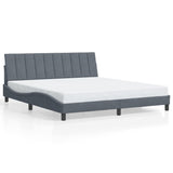 Cadre de lit sans matelas gris foncé 180x200 cm velours