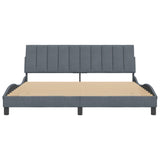 Cadre de lit sans matelas gris foncé 180x200 cm velours