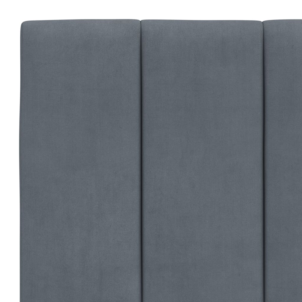 Cadre de lit sans matelas gris foncé 180x200 cm velours