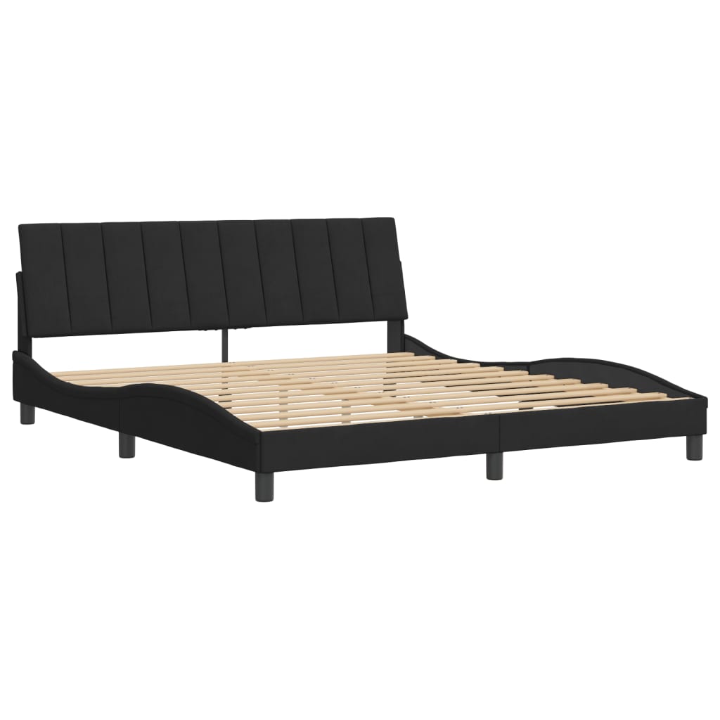 Cadre de lit sans matelas noir 180x200 cm velours