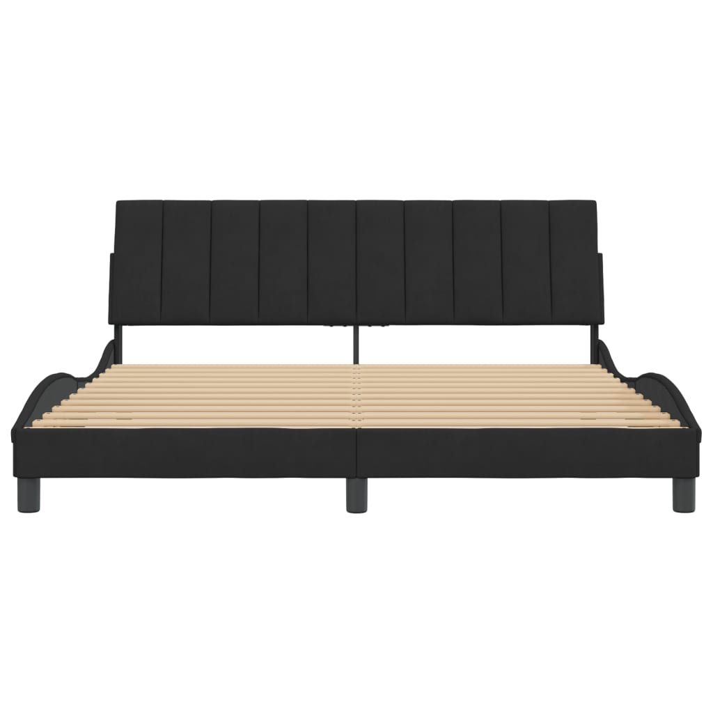 Cadre de lit sans matelas noir 180x200 cm velours