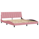 Cadre de lit sans matelas rose 180x200 cm velours