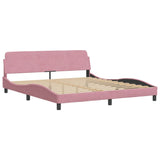 Cadre de lit sans matelas rose 180x200 cm velours