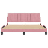 Cadre de lit sans matelas rose 180x200 cm velours