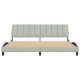 Cadre de lit sans matelas gris clair 200x200 cm velours