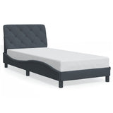 Cadre de lit sans matelas gris foncé 80x200 cm velours