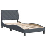 Cadre de lit sans matelas gris foncé 80x200 cm velours