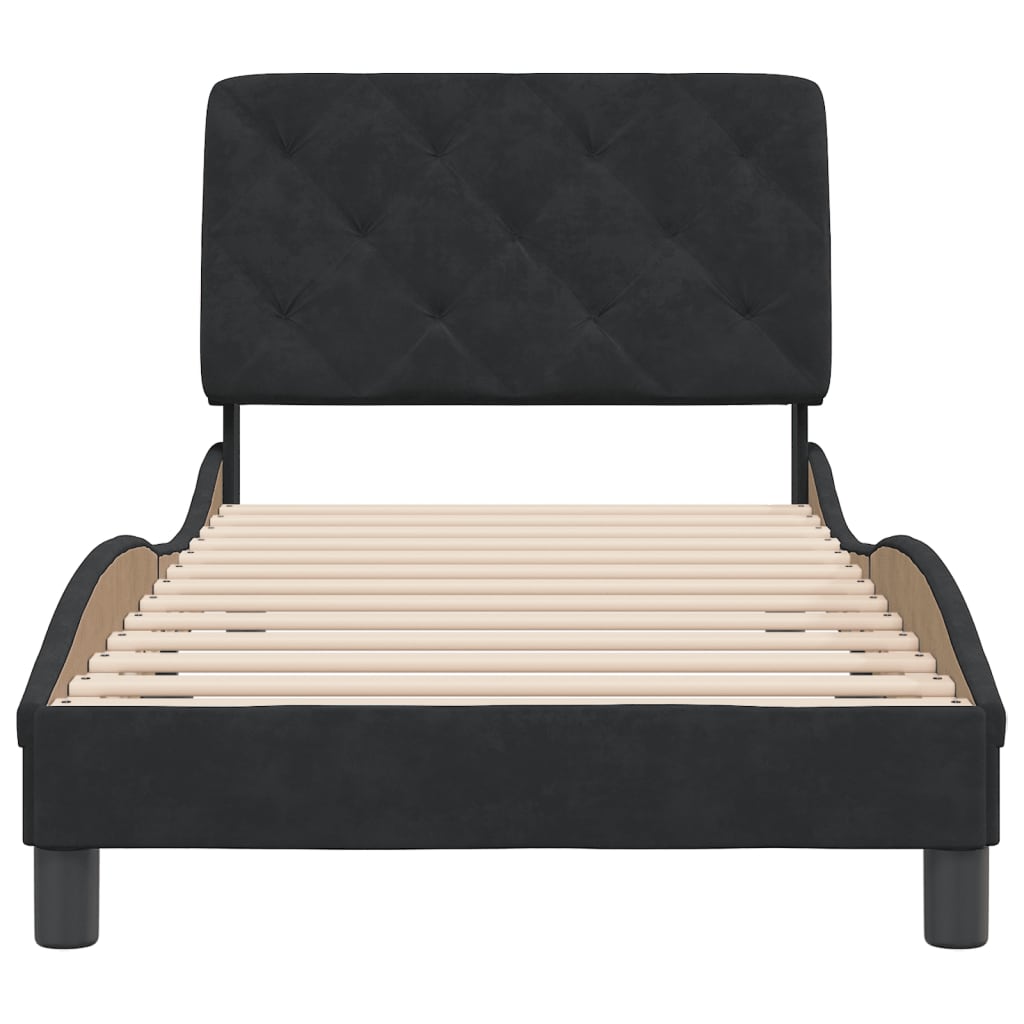 Cadre de lit sans matelas noir 80x200 cm velours