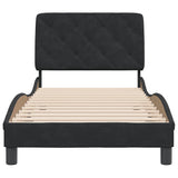 Cadre de lit sans matelas noir 80x200 cm velours