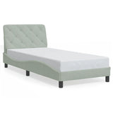 Cadre de lit sans matelas gris clair 90x190 cm velours