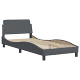 Cadre de lit sans matelas gris foncé 90x190 cm velours