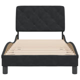 Cadre de lit sans matelas noir 90x190 cm velours