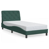 Cadre de lit sans matelas vert foncé 90x190 cm velours