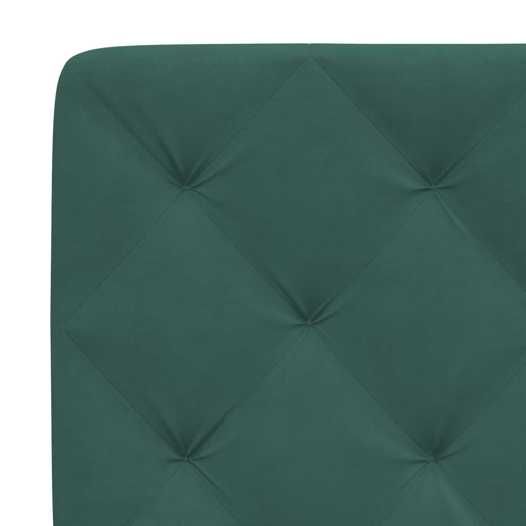 Cadre de lit sans matelas vert foncé 90x190 cm velours