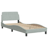 Cadre de lit sans matelas gris clair 90x200 cm velours