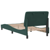 Cadre de lit sans matelas vert foncé 90x200 cm velours