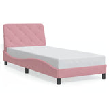 Cadre de lit sans matelas rose 90x200 cm velours