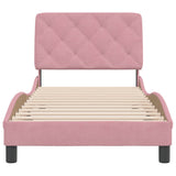 Cadre de lit sans matelas rose 90x200 cm velours