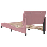 Cadre de lit sans matelas rose 90x200 cm velours