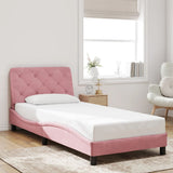 Cadre de lit sans matelas rose 90x200 cm velours