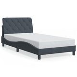 Cadre de lit sans matelas gris foncé 100x200 cm velours