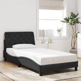 Cadre de lit sans matelas noir 100x200 cm velours