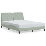 Cadre de lit sans matelas gris clair 120x200 cm velours