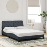 Cadre de lit sans matelas gris foncé 120x200 cm velours