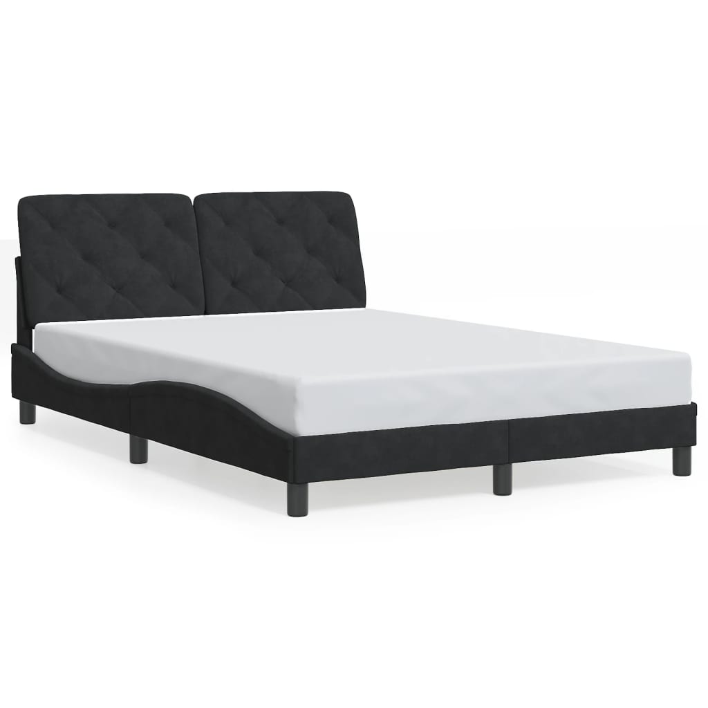 Cadre de lit sans matelas noir 120x200 cm velours