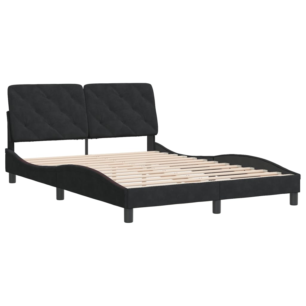 Cadre de lit sans matelas noir 120x200 cm velours