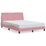 Cadre de lit sans matelas rose 120x200 cm velours