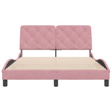 Cadre de lit sans matelas rose 120x200 cm velours