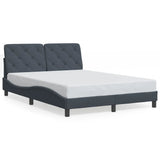 Cadre de lit sans matelas gris foncé 140x190 cm velours