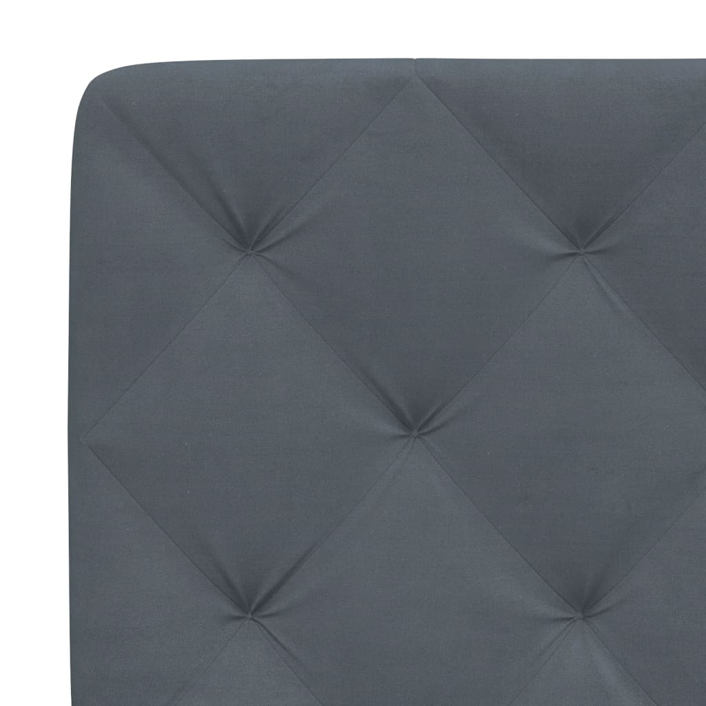 Cadre de lit sans matelas gris foncé 140x190 cm velours