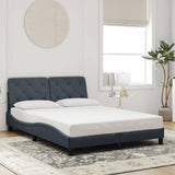 Cadre de lit sans matelas gris foncé 140x190 cm velours