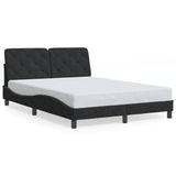 Cadre de lit sans matelas noir 140x190 cm velours