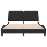 Cadre de lit sans matelas noir 140x190 cm velours