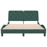 Cadre de lit sans matelas vert foncé 140x190 cm velours