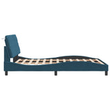 Cadre de lit sans matelas bleu 140x190 cm velours