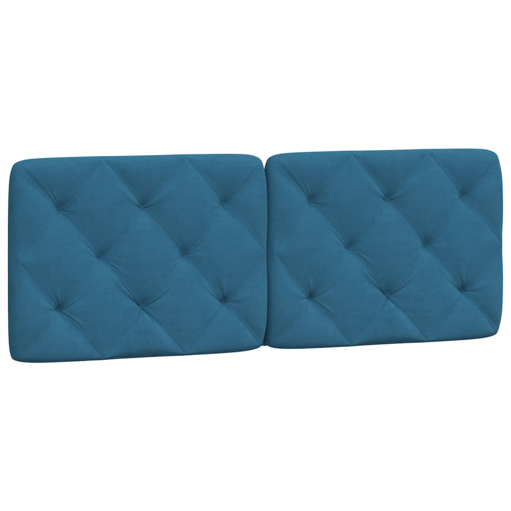 Cadre de lit sans matelas bleu 140x190 cm velours