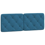 Cadre de lit sans matelas bleu 140x190 cm velours