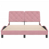 Cadre de lit sans matelas rose 140x190 cm velours