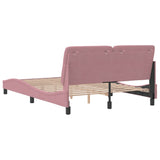 Cadre de lit sans matelas rose 140x190 cm velours