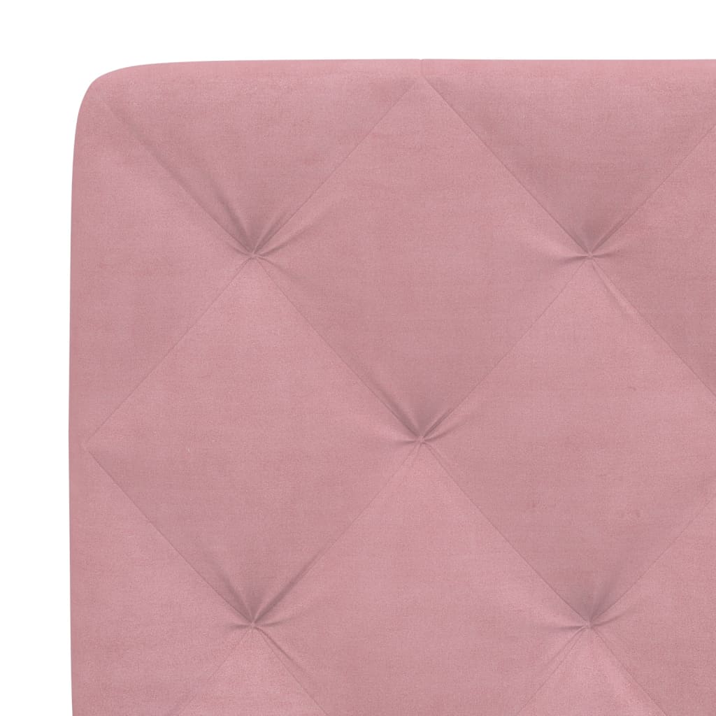 Cadre de lit sans matelas rose 140x190 cm velours