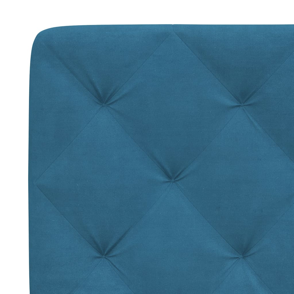 Bed frame without mattress blue 140x200 cm velvet