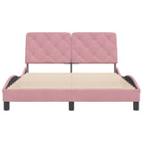 Cadre de lit sans matelas rose 140x200 cm velours